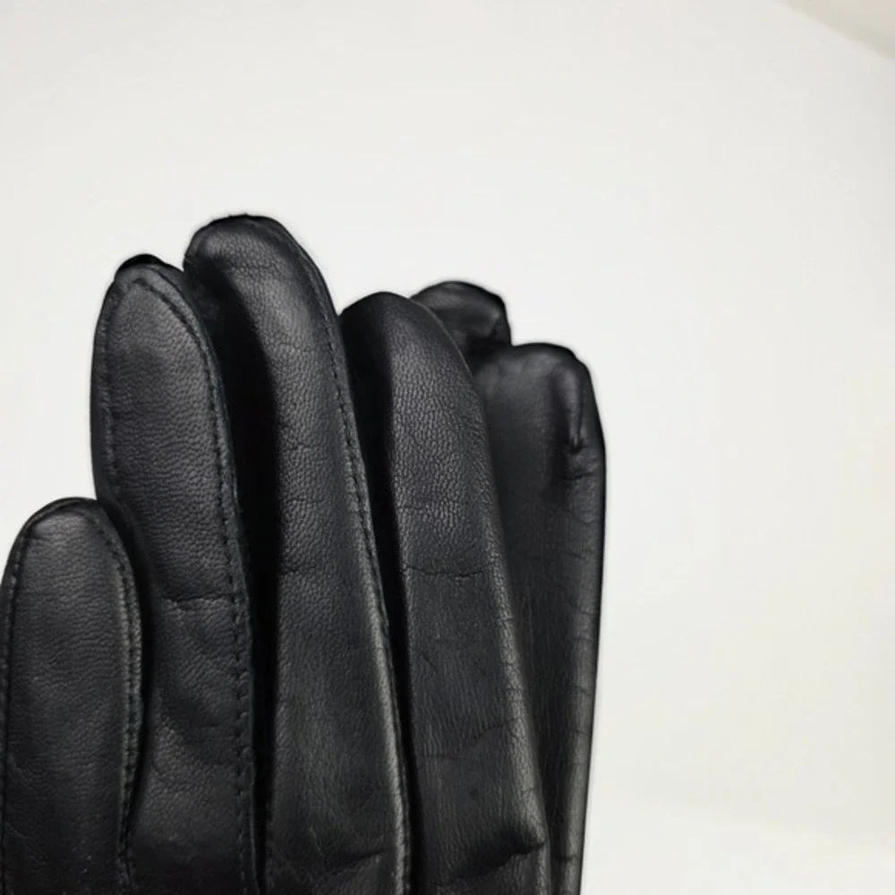 Grandoe Womens Black Genuine Leather Gloves Small Acrylic Lined New With Tags